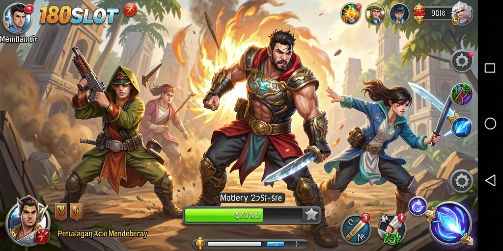 Tampilan gameplay mendebarkan di 180SLOT dengan berbagai slot aksi.