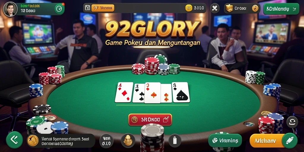 Screenshot dari gameplay Poker yang seru dan kompetitif.