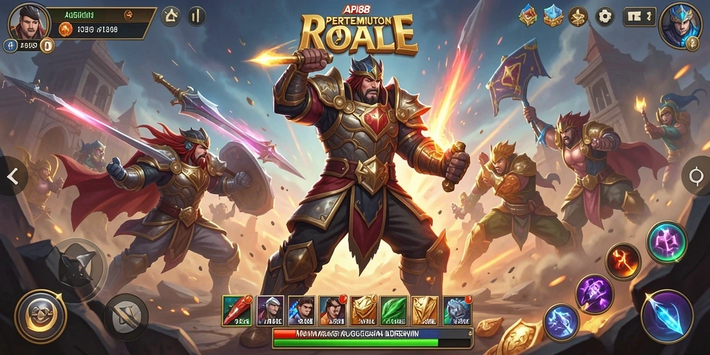 Tampilan aksi intens dari gameplay API88 Battle Royale.