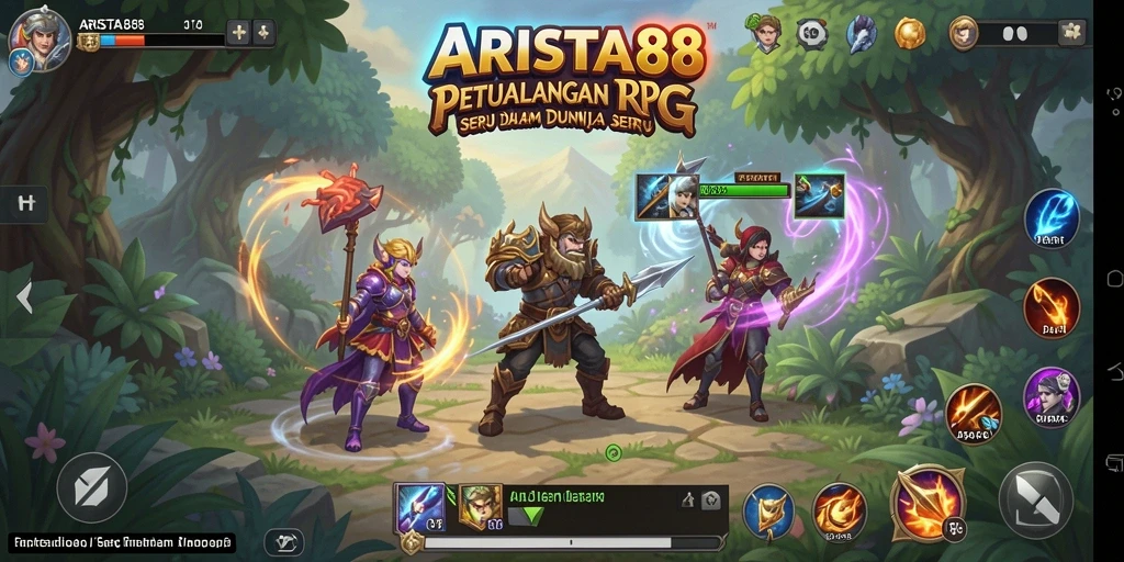 Tampilan dinamis gameplay RPG ARISTA88 dengan karakter dan petualangan menarik.