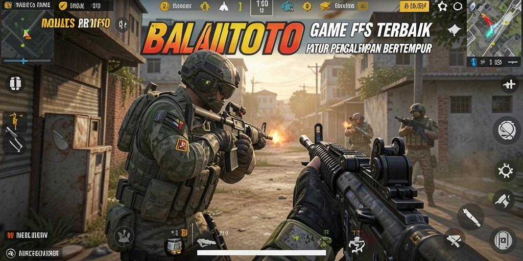 Tangkapan layar gameplay BALAITOTO, menampilkan aksi tembak-menembak yang intens.