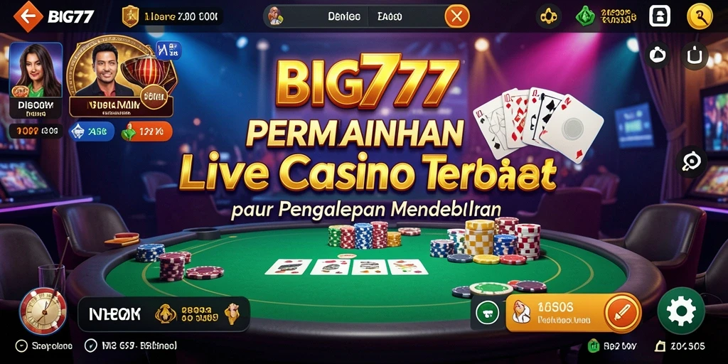 Tampilan screenshot BIG777 menampilkan dealer langsung dan suasana kasino yang menarik.