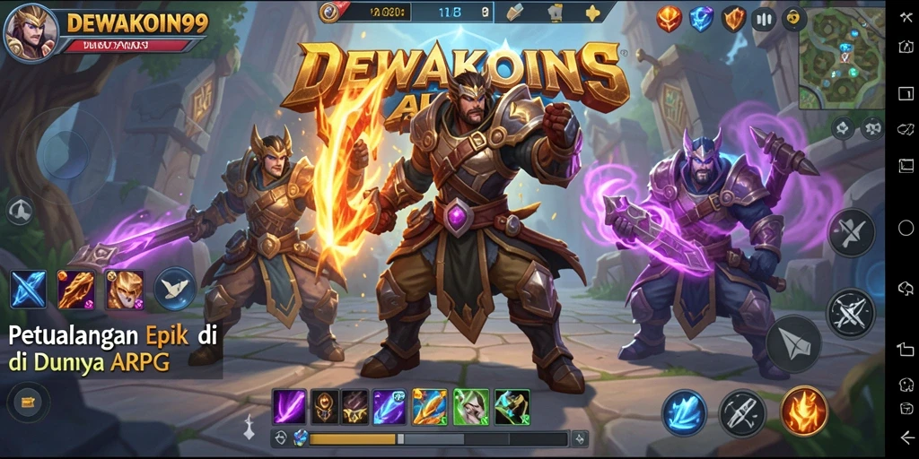 Tampilan gameplay DEWAKOIN99 yang menakjubkan dan seru.