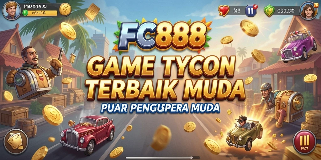 Tampilan gameplay FC888 yang menampilkan simulasi bisnis yang seru.