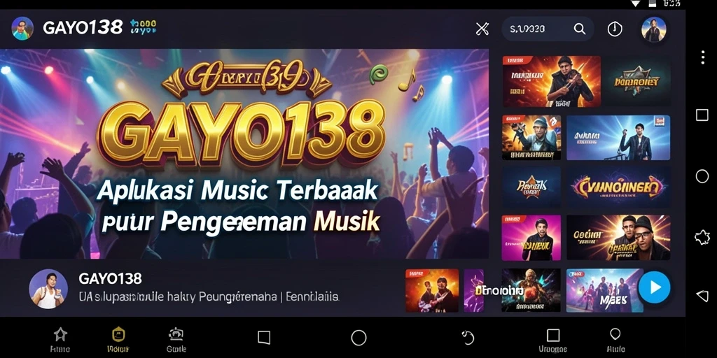 Tampilan gameplay utama GAYO138 dengan fitur musik interaktif.