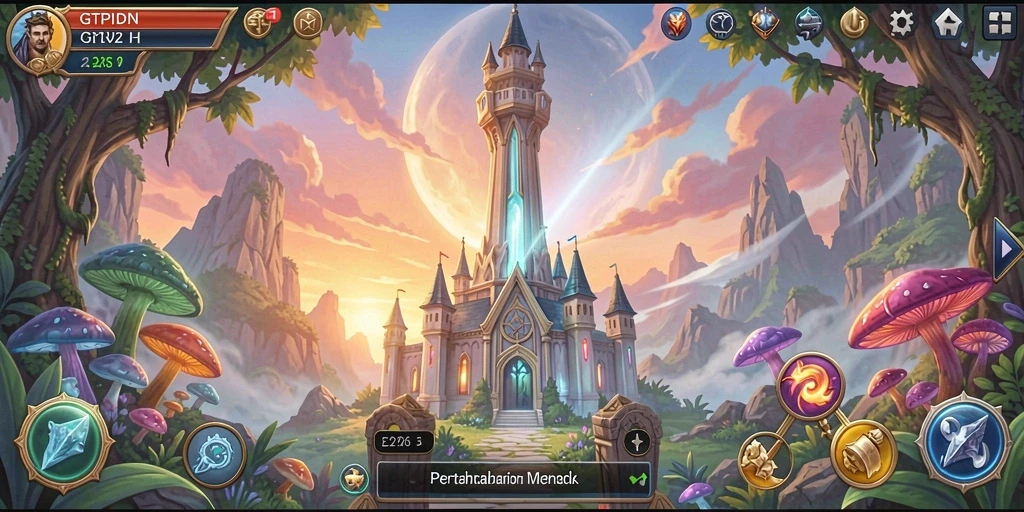 Tampilan menarik dari gameplay GTPIDN yang penuh aksi Tower Defense.