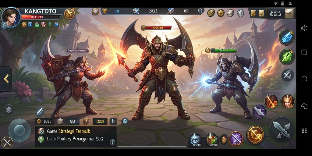Tampilan gameplay KANGTOTO yang epik dengan strategi mendebarkan.