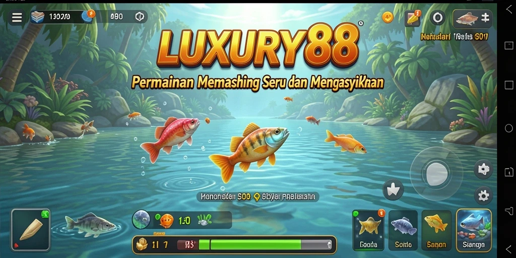 Gameplay LUXURY88 yang seru dengan berbagai jenis ikan yang bisa ditangkap.