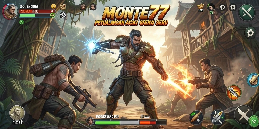 Tampilan seru dari gameplay aksi di MONTE77.