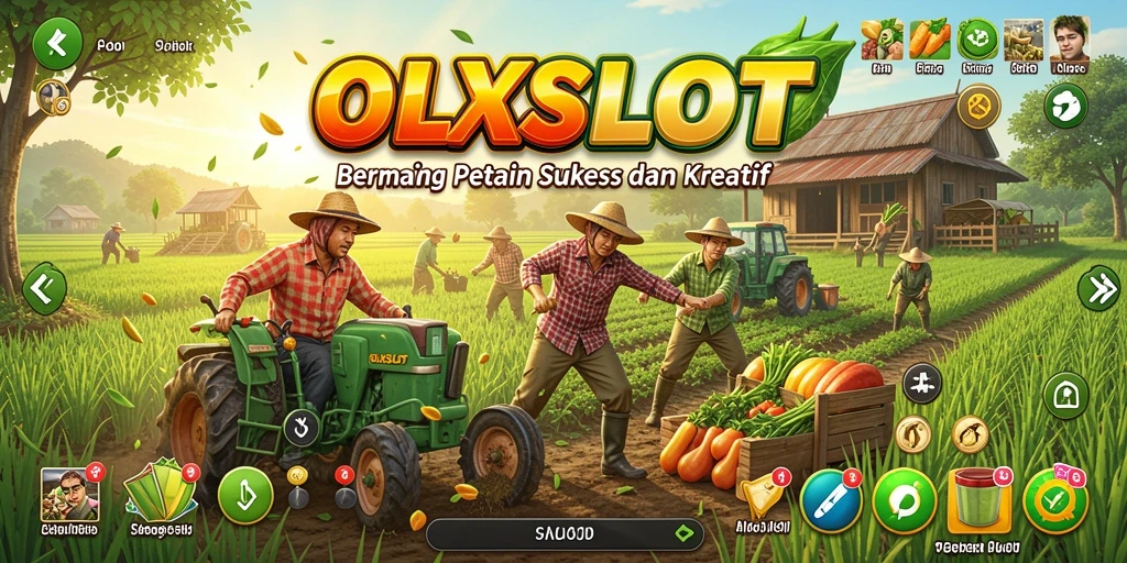 Screenshot OLXSLOT menampilkan aktivitas pertanian yang seru dan kreatif.