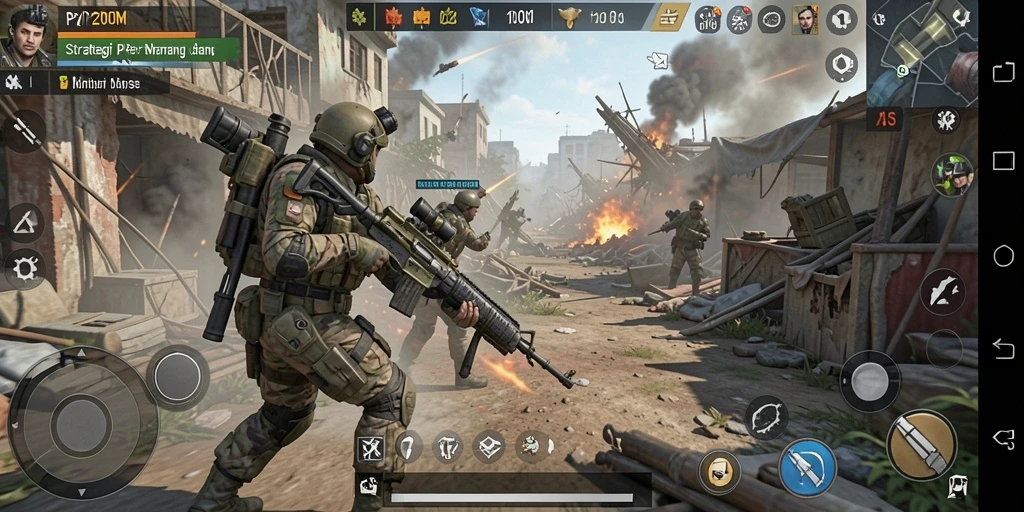 Tampilan gameplay P200M yang mendebarkan dan strategis.