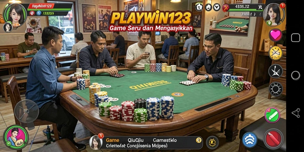 Tampilan atraktif gameplay QiuQiu di PLAYWIN123.