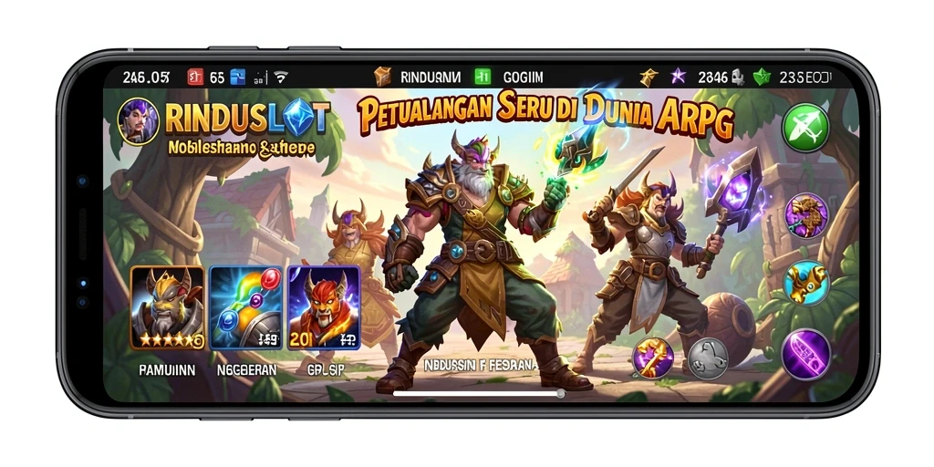 Screenshot gameplay RINDUSLOT dengan aksi seru dalam pertempuran ARPG.