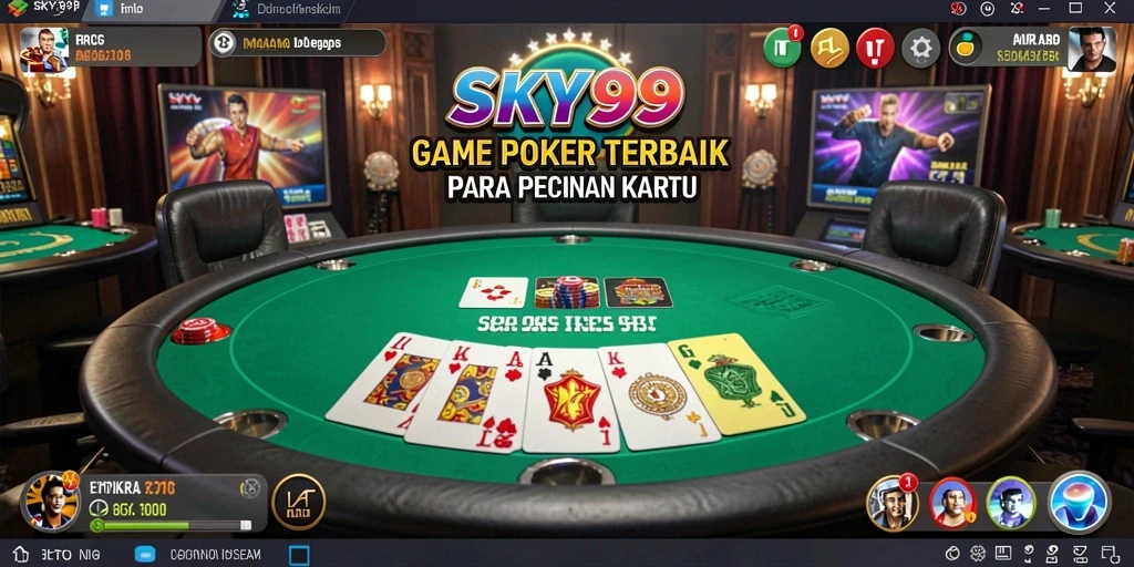 Screenshot utama SKY99 menampilkan momen seru permainan Poker.