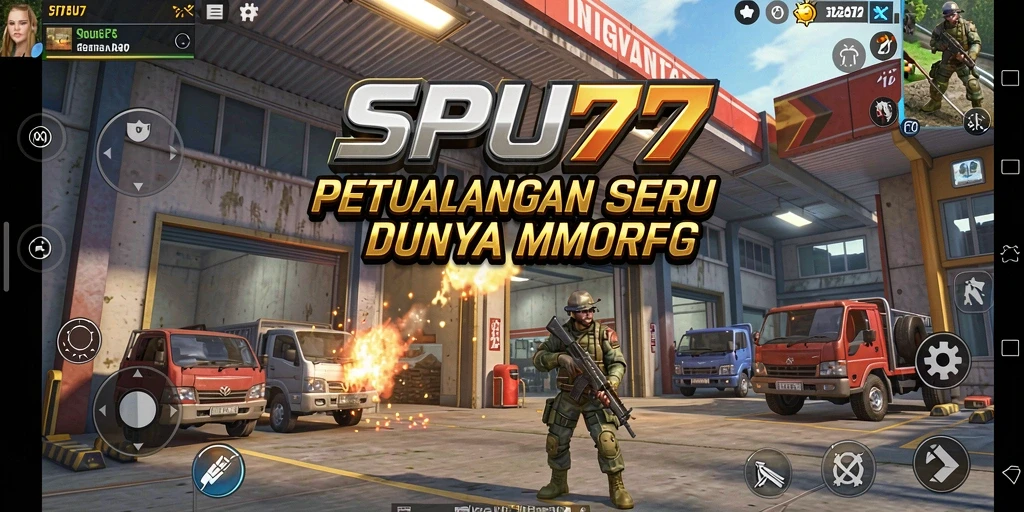 Tampilan gameplay SPBU77 yang interaktif dengan beragam karakter dan lingkungan yang menakjubkan.