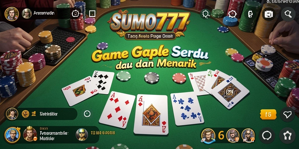 Screenshot utama SUMO777 menampilkan gameplay Gaple yang seru dan interaktif.