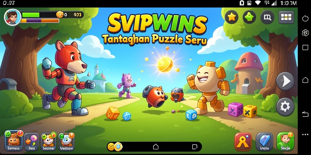 Tampilan gameplay SVIPWINS dengan berbagai tantangan puzzle.