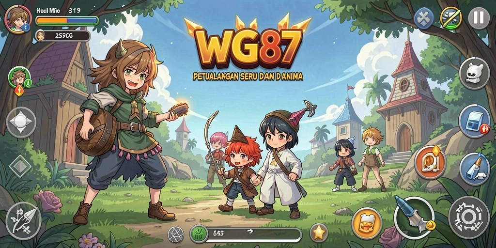 Menampilkan karakter pertempuran dalam game Anime yang menarik.